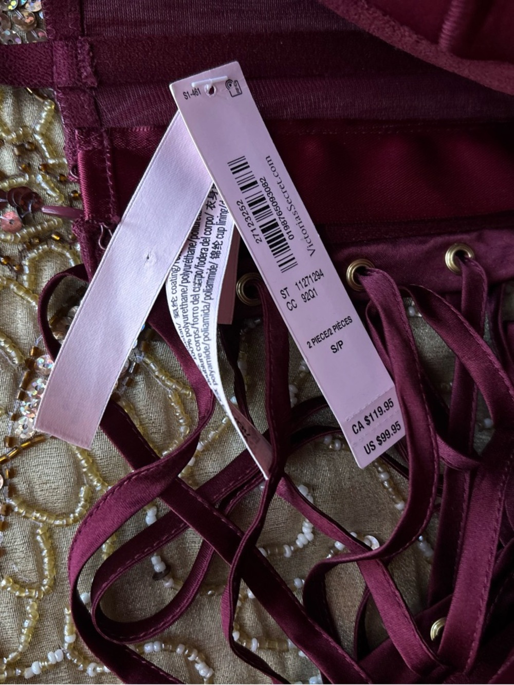 Victoria's Secret Burgundy Patent Bustier Top - Picture 3 of 3